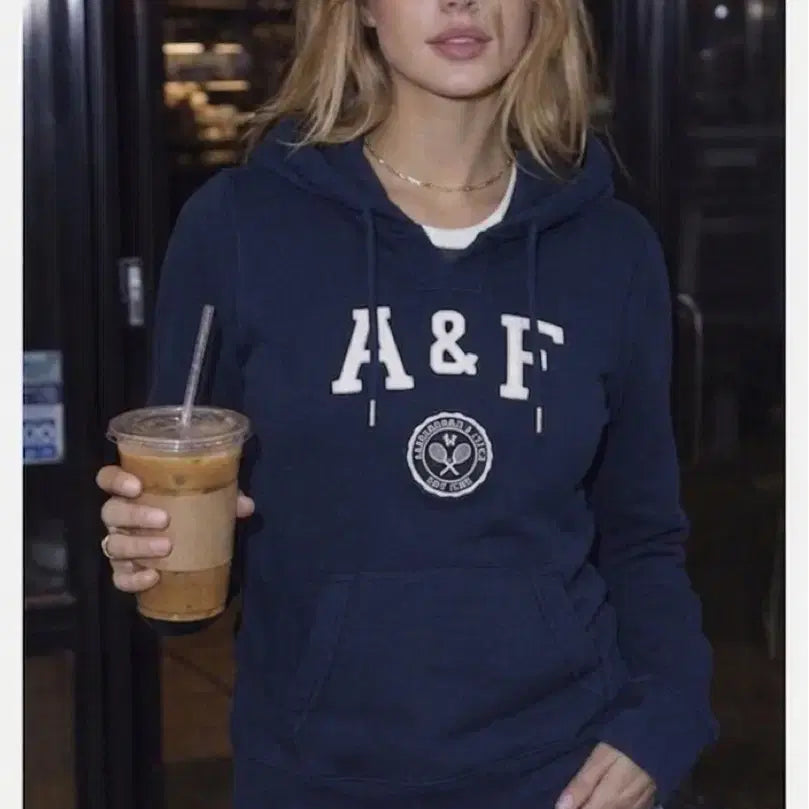 [BUNJANG] Abercrombie & Fitch Y2K Navy Hoodie / 아베크롬비 Y2K 후드티 네이비