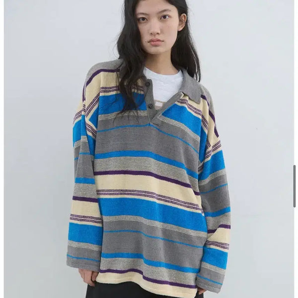 [BUNJANG] AYUSEOUL Stripe Color Terry Knit / 아유서울 스트라이프 컬러 태리 니트