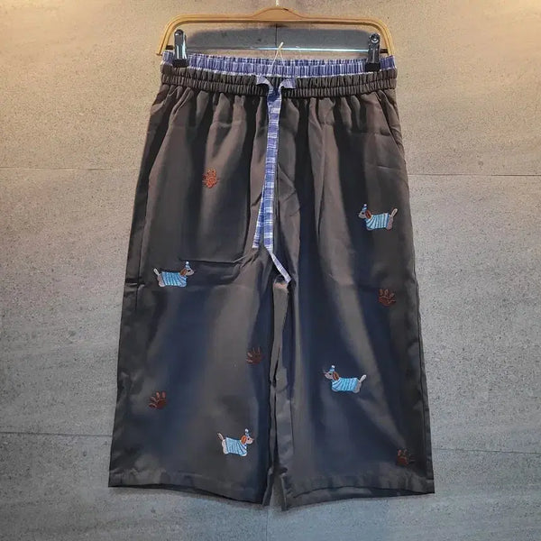 [BUNJANG] Unworn Dog Embroidered Pattern Shorts / 미착. 강아지 자수패턴 반바지.