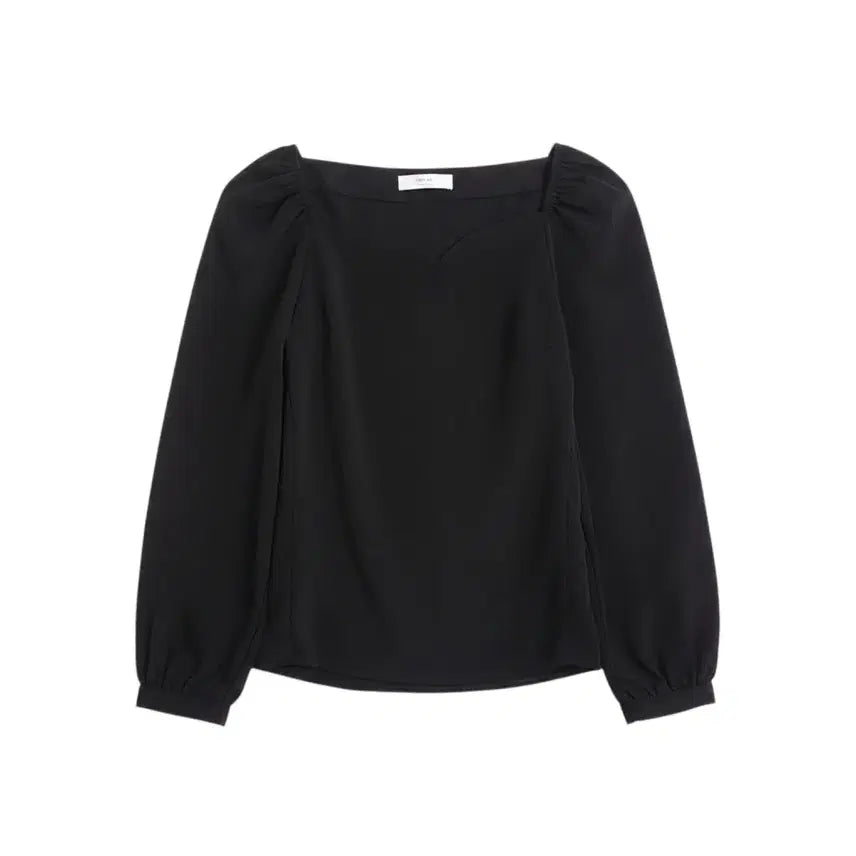 [BUNJANG] INITIAL Women's Simple Square Neck Blouse - Black / 여성F/ INITIAL 심플 스퀘어넥 블라우스BK 37-29