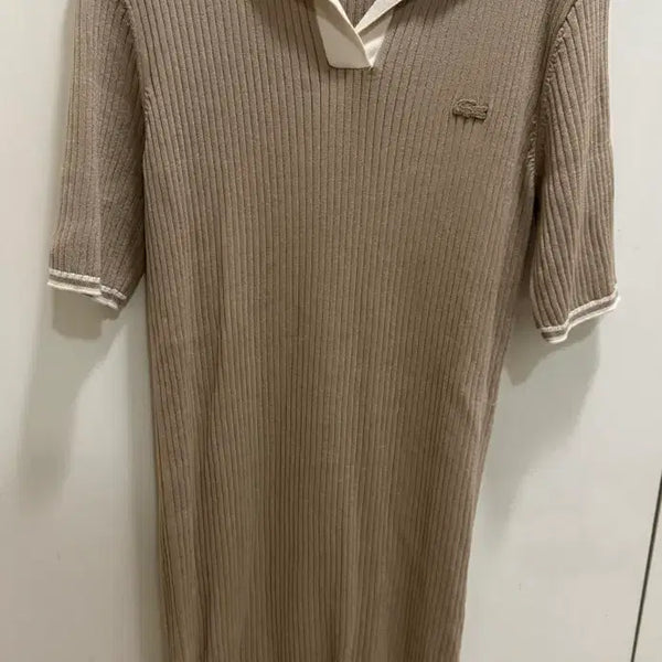 [BUNJANG] Lacoste Pique Polo Dress Beige Size 38 / 라코스테 피케 폴로 원피스 38