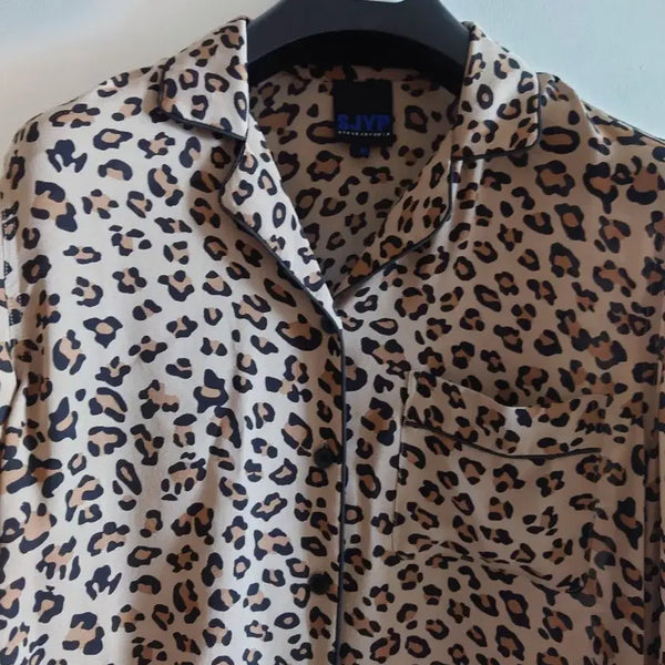 [BUNJANG] SJYP 100% Silk Leopard Blouse / SJYP 실크 100% 레오파드 블라우스