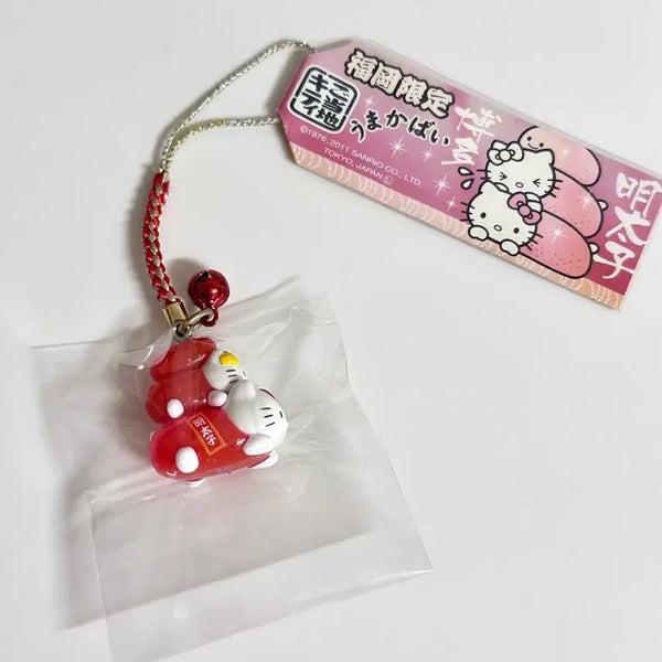 [BUNJANG] Hello Kitty Classic Fukuoka Mentaiko Strap Keychain (2011) / 헬로키티 고전키티 지역한정 후쿠오카 명란 스트랩 키링