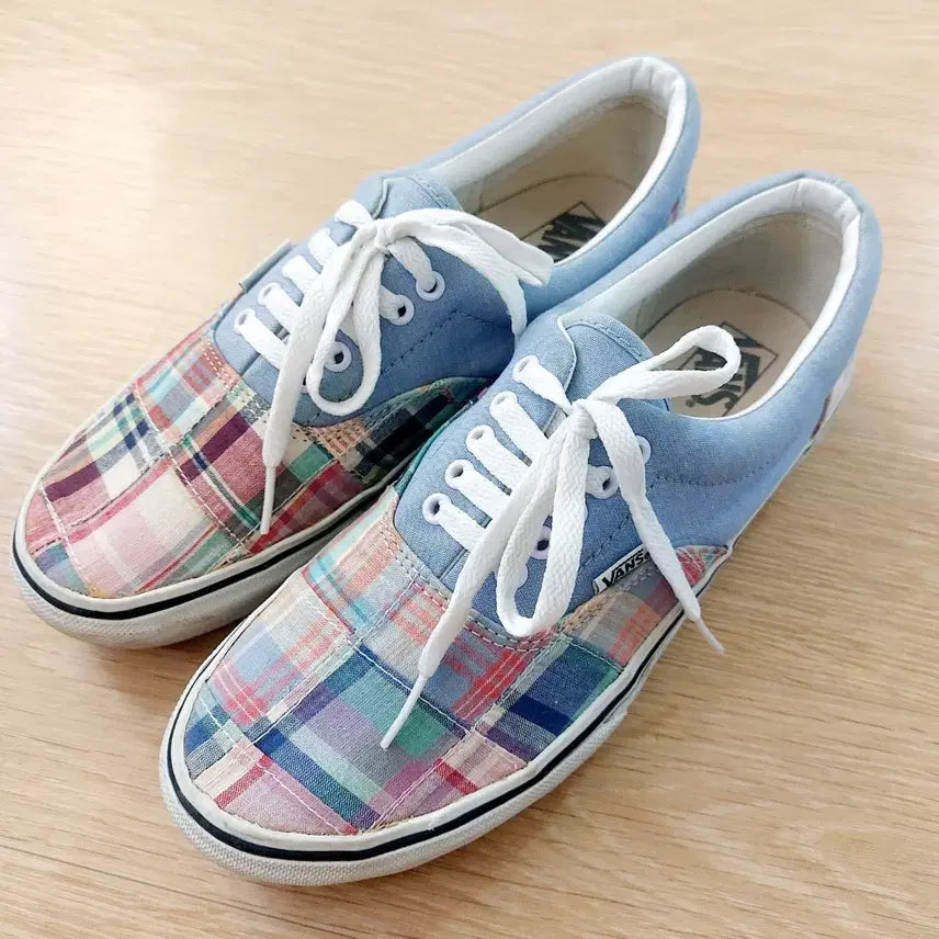 [BUNJANG] Vans Era Madras Patchwork Sneakers / VANS 반스 에라 마드라스 패치워크 265
