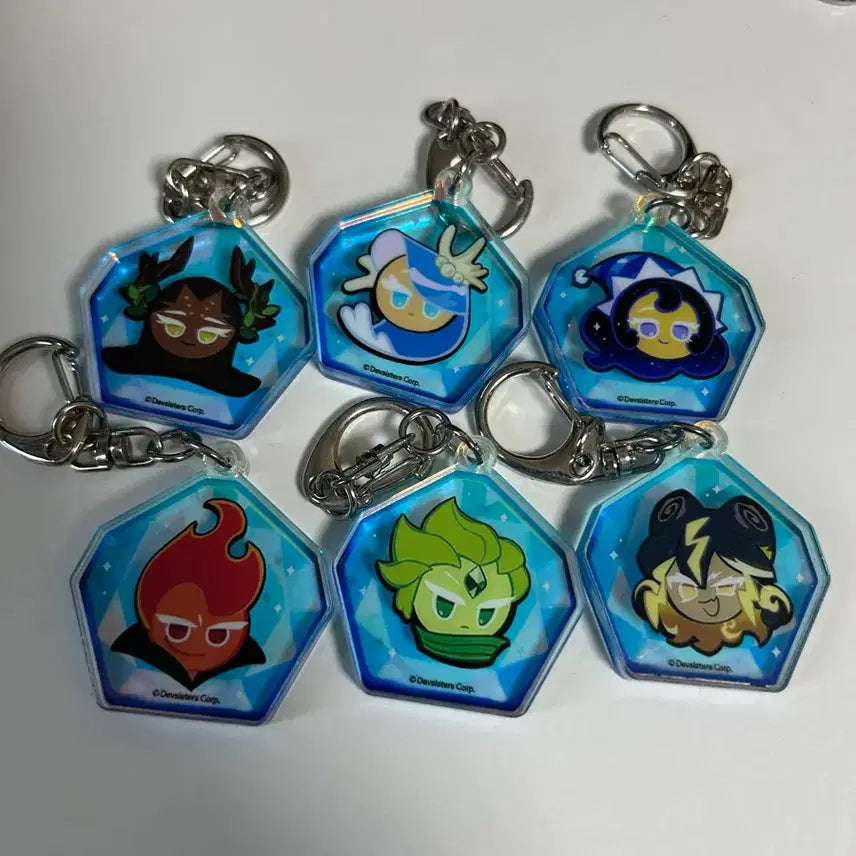 [BUNJANG] Cookie Run Kingdom Legendary Soulstone Acrylic Keychain Set of 6 / 쿠키런 킹덤 레전더리 영혼석 아크릴 키링 6종 일괄