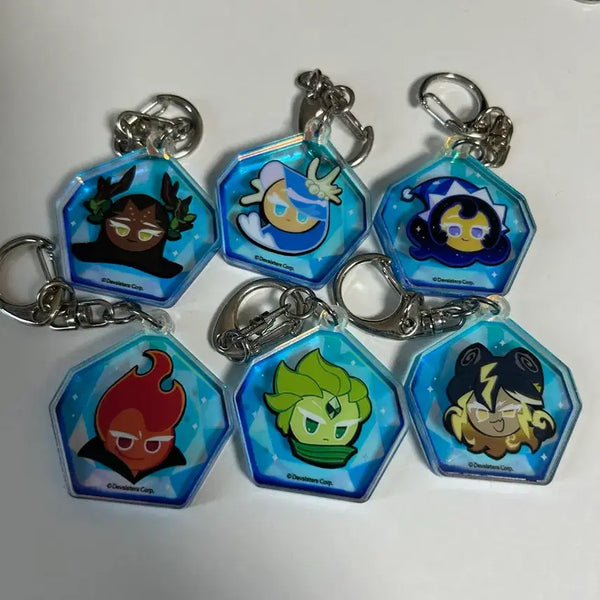 [BUNJANG] Cookie Run Kingdom Legendary Soulstone Acrylic Keychain Set of 6 / 쿠키런 킹덤 레전더리 영혼석 아크릴 키링 6종 일괄