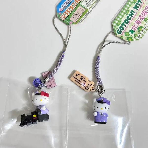 [BUNJANG] Hello Kitty Classic Station Attendant Strap Keychain (Limited Edition) / 헬로키티 고전키티 지역한정 행복역 행운역 역무원 스트랩 키링