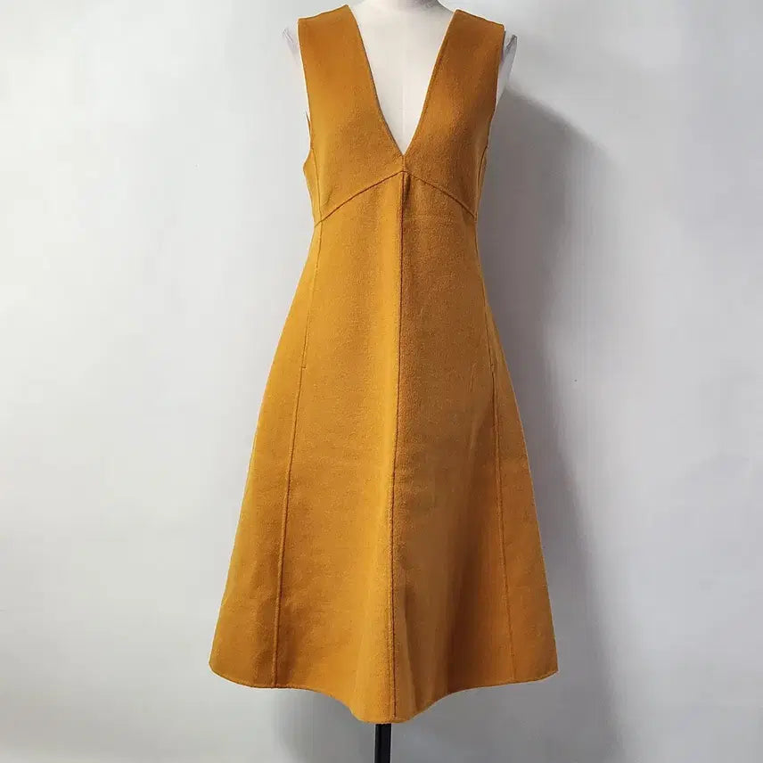 [BUNJANG] Jucy Judy Wool Blend V-Neck Layered Dress / JUCY JUDY 울 혼방 V넥 레이어드 원피스 여성 90