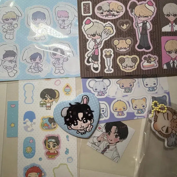 [BUNJANG] ENHYPEN Hamhaemi Malrang Keyring Bundle Set / 엔하이픈 스티커 뱃지 키링 일괄 햄해미 비공굿 지네 쫑몽치 말랑키링 특전 콘서트