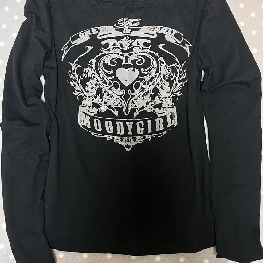 [BUNJANG] Y2K Goth Print Black Long Sleeve Top / Y2K 갸루 프린팅 블랙 롱슬리브 로걀 펑크 stc진리이코어항