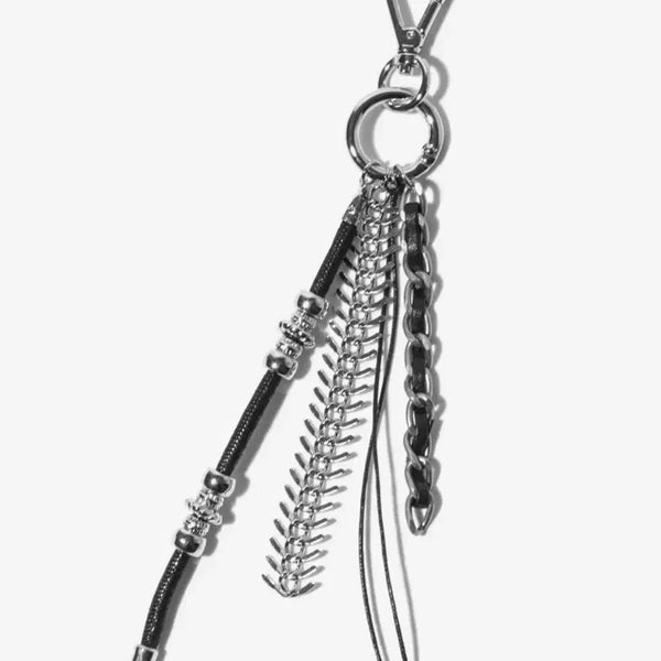 [BUNJANG] Base Moment Leather Mix Chain Keyring / [남녀공용]베이스모먼트 레더 믹스 체인 키링