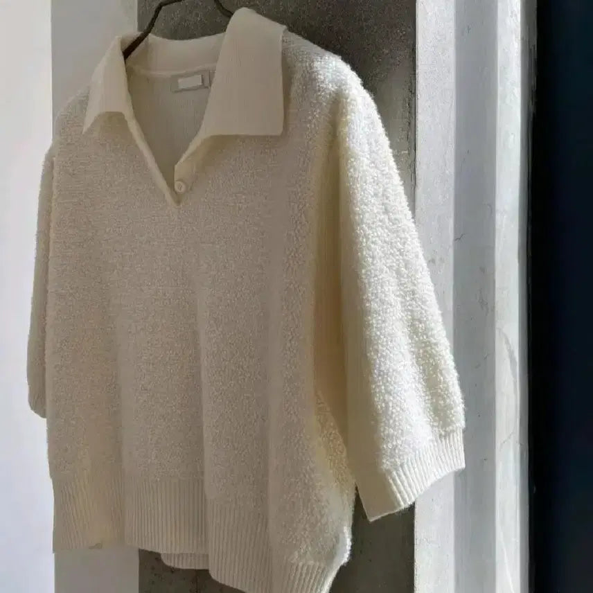 [BUNJANG] Amouage Terry Collar Knit - Ivory, Free Size / 아뮤제 테리 카라 니트 - 아이보리,프리