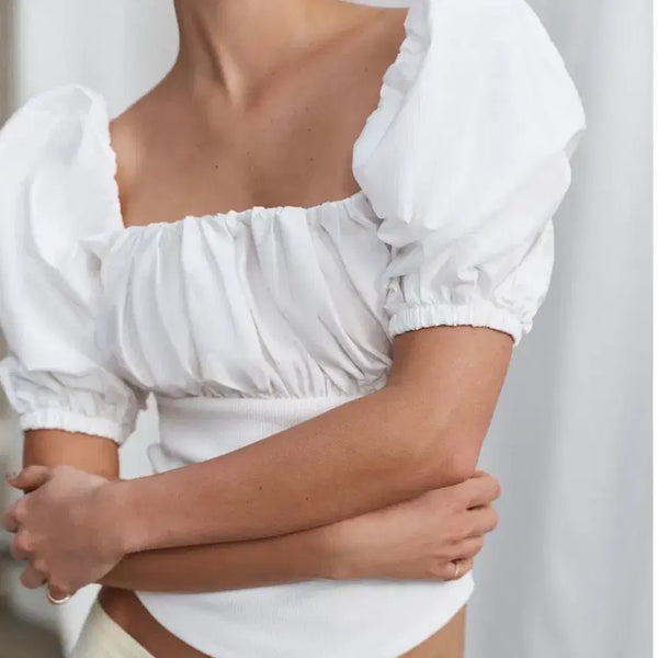 [BUNJANG] ZARA White Puff Sleeve Blouse / 새상품 ZARA 화이트 퍼프 블라우스