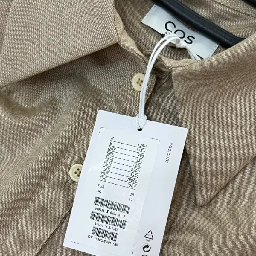 [BUNJANG] COS Beige Shirt Dress M Size / 택있는 새상품) COS 베이지 셔츠 원피스