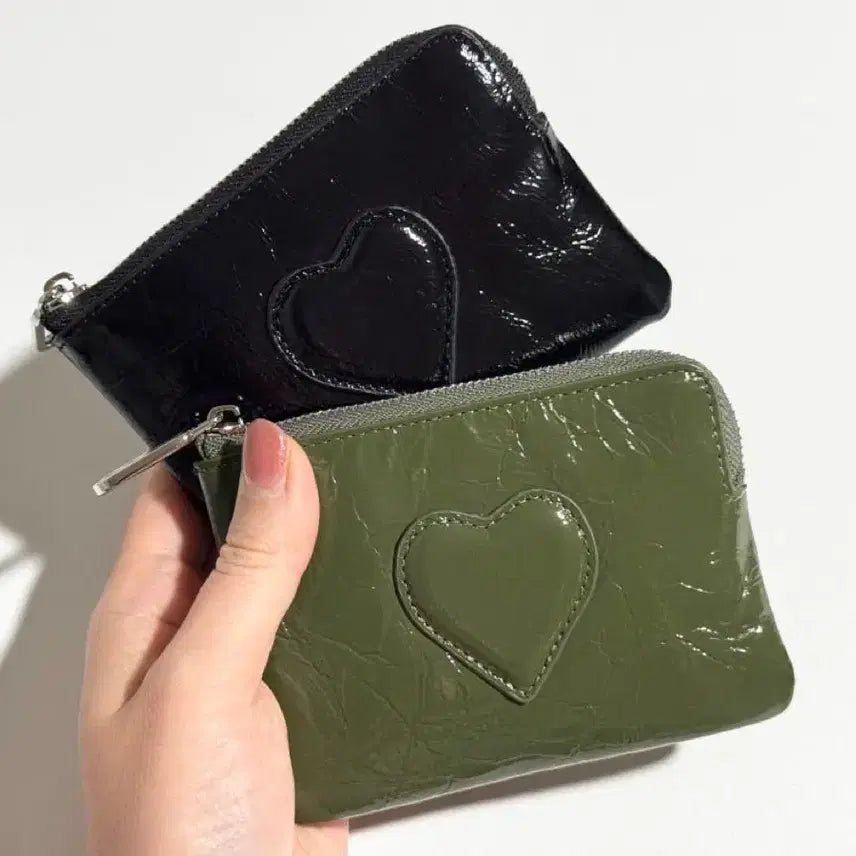 [BUNJANG] Heart Genuine Leather Wallet Coin Purse Card Holder / (새상품)하트 소가죽 가죽 지갑 동전지갑 여성지갑 카드지갑 케이스