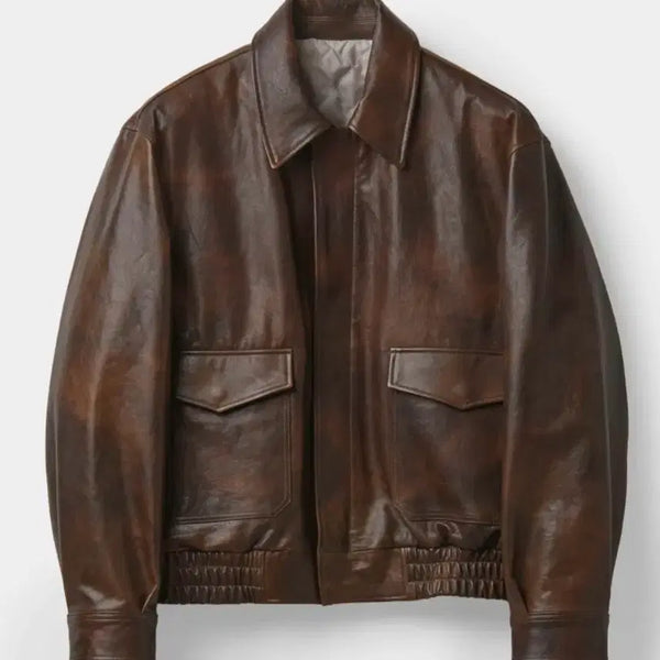 [BUNJANG] COEUR Women's Vegetable Leather A-2 Jacket Brown / 쿠어 우먼 베지터블 레더 A-2 자켓 브라운