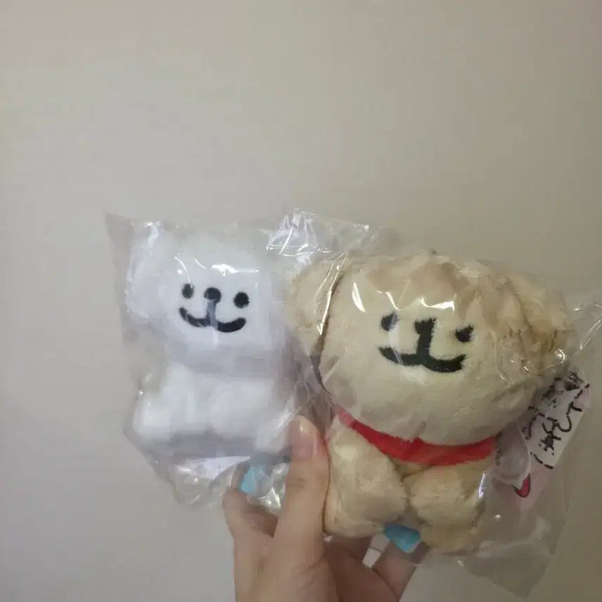 [BUNJANG] Maltese Mascot Plush Toy Set (2 Pieces) / 몰티즈 마스코트 인형 2개 세트 팝니다. (택포3)