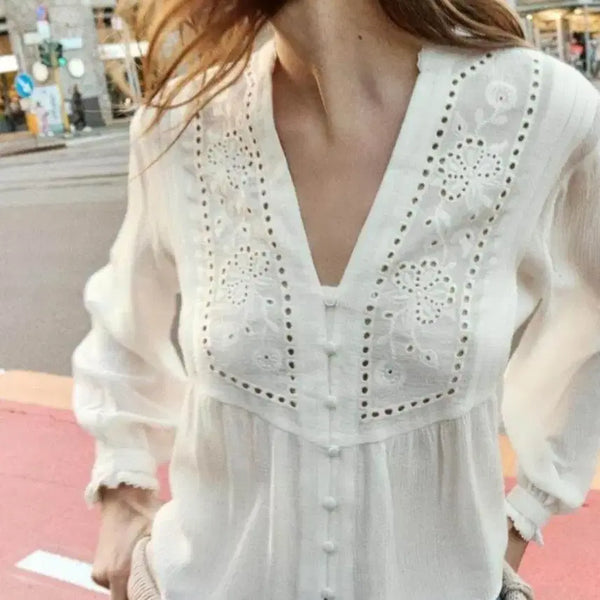 [BUNJANG] Zara Lace Detail Blouse White (L) / 자라zara 블라우스 새상품(L)