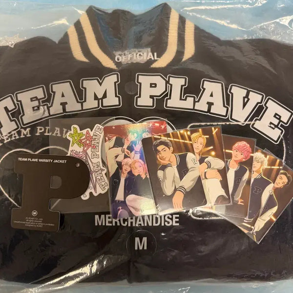 [BUNJANG] PLAVE Varsity Jacket M Size POB Bundle Set / 플레이브 PLAVE 바시티 양도 M사이즈 특전 모두 포함