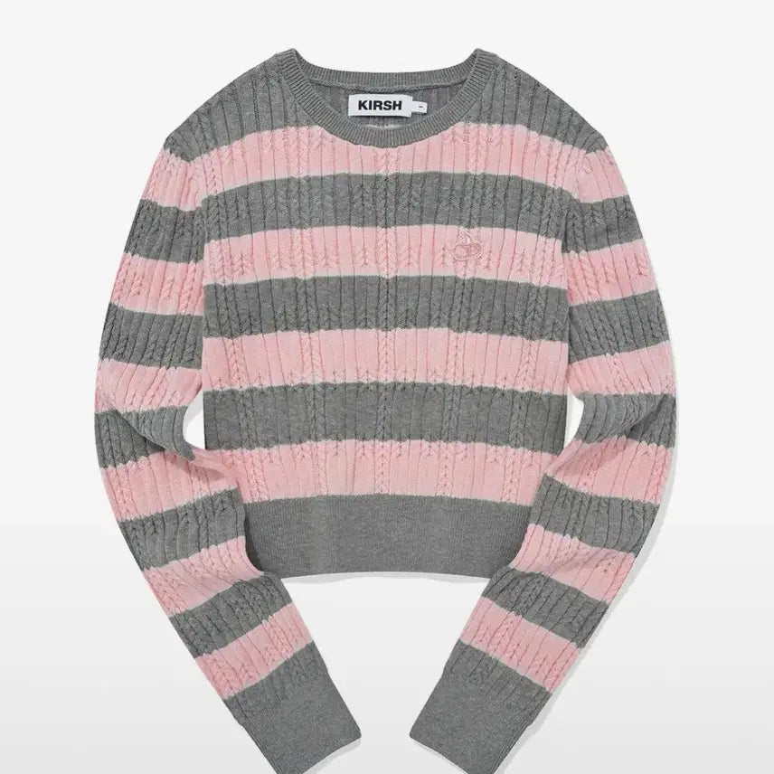 [BUNJANG] Kirsh Stripe Cropped Knit Pink Size 1 / 미개봉 키르시 스트라이프 크롭 니트 핑크 1사이즈