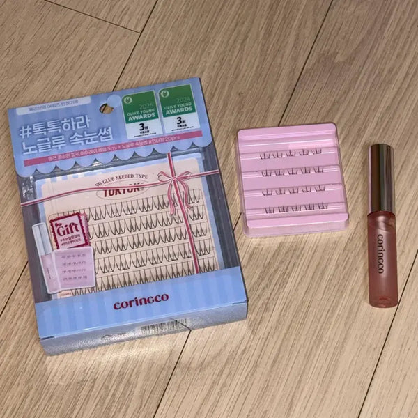 [BUNJANG] Corineco No-Glue Eyelashes Pure + Underpop + Serum Special Set / 코링코 노글루 속눈썹 퓨어 + 언더팝 + 영양제 기획 세트