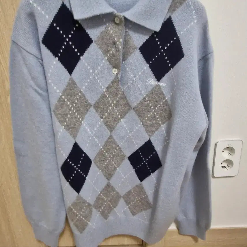 [BUNJANG] See You On Ribbon Argyle Knit / 리본빛 아가일 니트(시에 포유온)