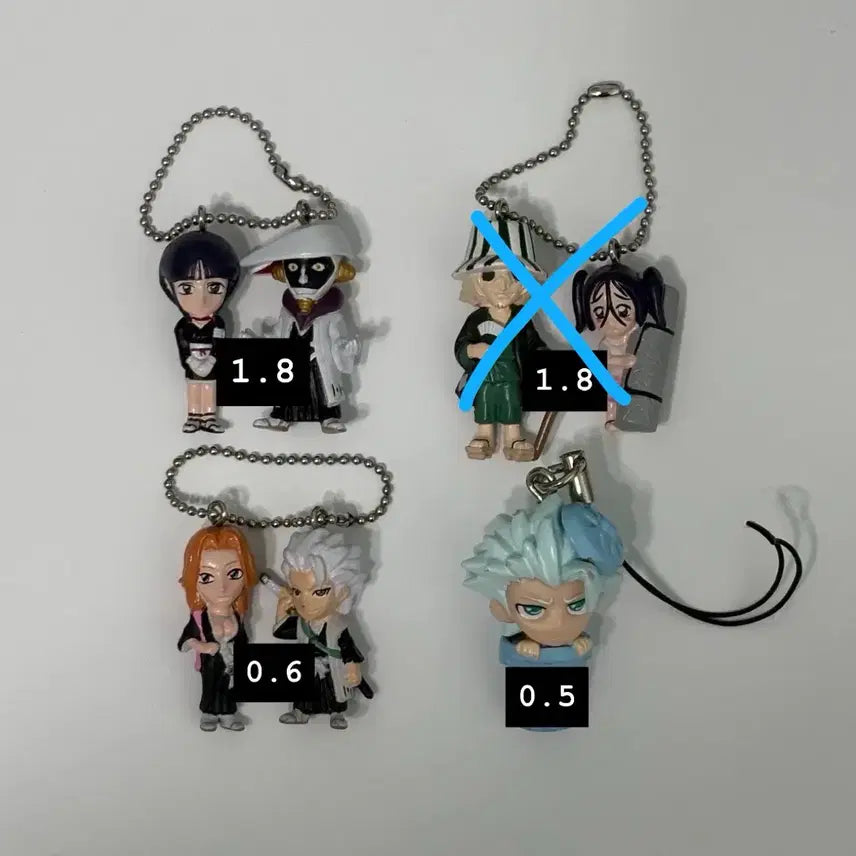 [BUNJANG] Bleach Classic Keyrings Set / 블리치 고전키링 마유리 네무 우라하라 토시로 란기쿠 키홀더 굿즈 일괄 양도