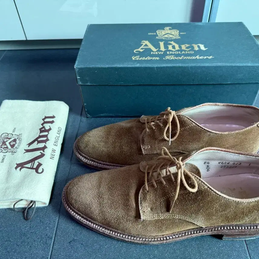 [BUNJANG] Alden 29336 F Plain Toe Derby Snuff Suede Full Set / 알든 29336 F 8.5D 스너프 스웨이드 더비 풀세트