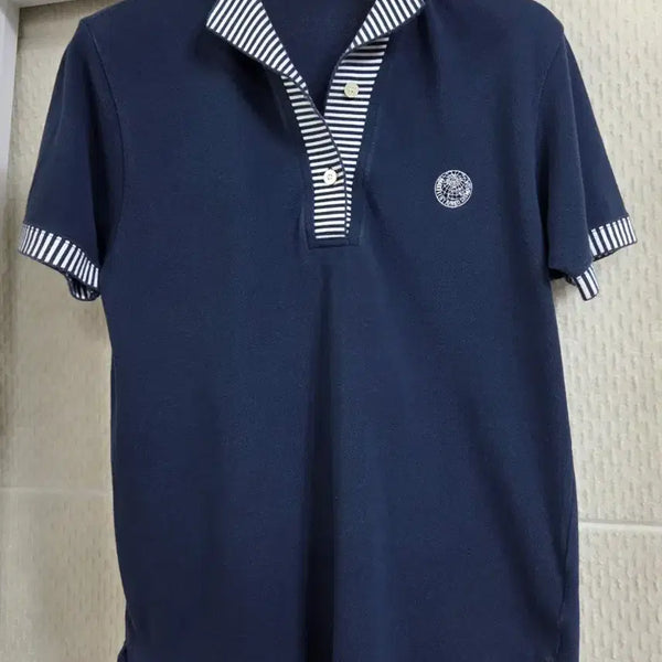 [BUNJANG] Shimada Junko Navy Collar T-shirt Size 90 / 시마다 준코 네이비 카라 티 90
