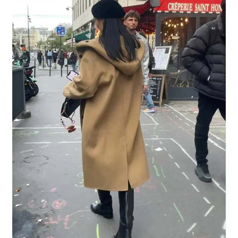 [BUNJANG] Ore Cashmere Handmade Hooded Coat Camel / Ore 오어 캐시울 핸드메이드코트 카멜 미착용품