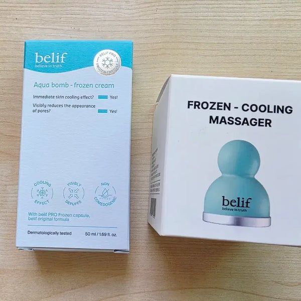 [BUNJANG] Belif Aqua Bomb Frozen Cream + Cooling Massager Set / 빌리프 아쿠아밤 프로즌 크림+쿨링마사져