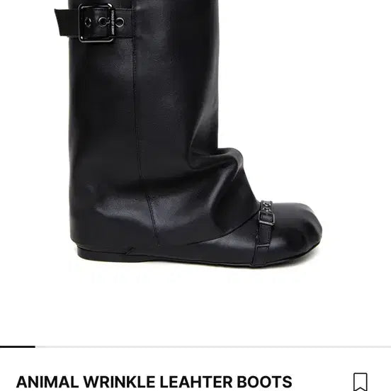 [BUNJANG] Two Two Eighty Animal Wrinkle Leather Boots Black / [급처/새상품]쓰리투에이티 애니멀 링클 레더 부츠 블랙 245