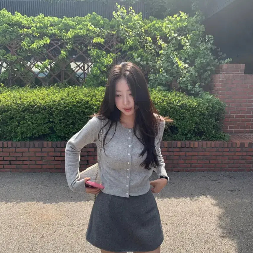 [BUNJANG] Shop Cye Cashmere Round Cardigan - Grey (New) / (새상품) 샵시예 캐시미어 라운드 가디건 그레이
