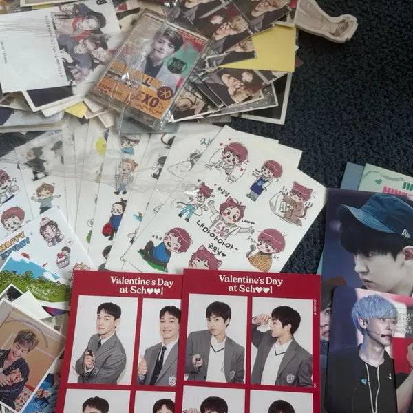 [BUNJANG] EXO Baekhyun, Xiumin, Chen, Chanyeol Unofficial Goods Photocard Sticker Bundle / 백현 비공굿 첸백시 비공굿 찬열 비공굿 엑소 비공굿