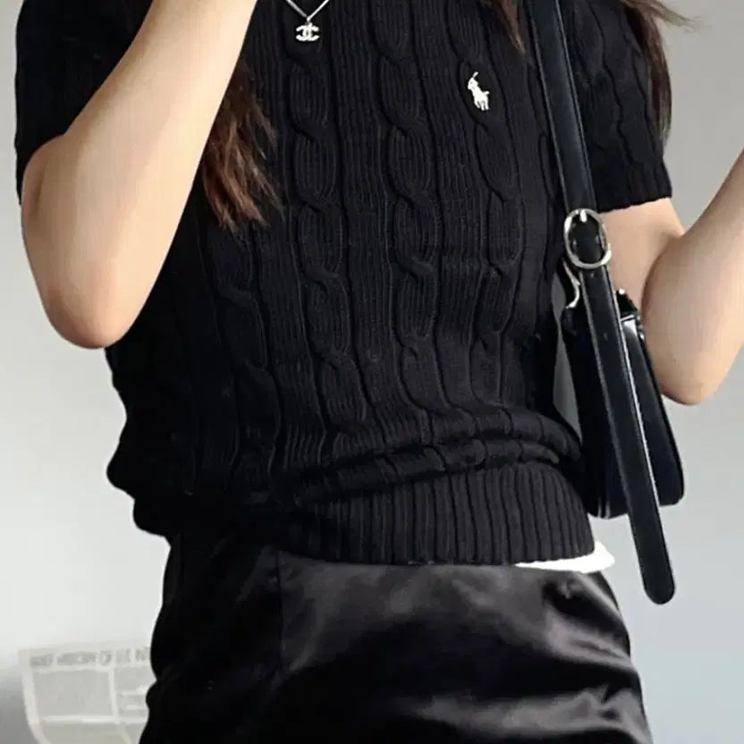 [BUNJANG] Polo Ralph Lauren Cable Knit Short Sleeve Knit / 폴로 꽈배기 반팔니트