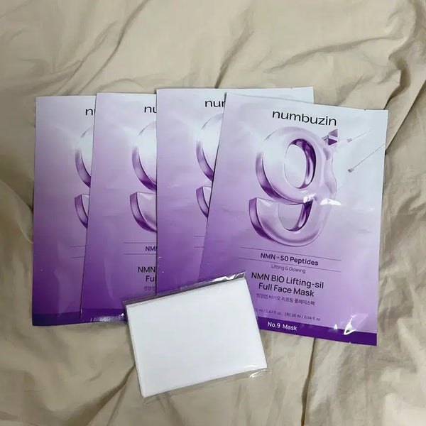 [BUNJANG] Number's In 9 NMN Bio Lifting Full Face Mask Pack (4 Sheets) + Lifting Band / 넘버즈인 9번 NMN 바이오 리프팅 풀페이스팩 마스크팩 4매 + 땡김이 원단