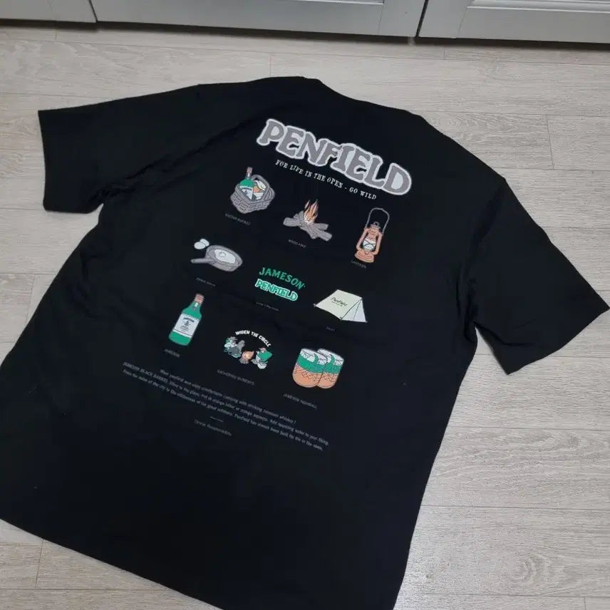 [BUNJANG] Penfield Black Short Sleeve Oversized T-Shirt / 펜필드 반팔 티셔츠