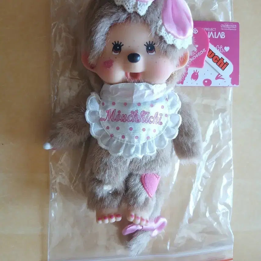 [BUNJANG] Otonara Lab Collaboration Pink Ribbon Monchhichi Doll / (최저가특별할인)고전 오토나랩 콜라보 시리즈 정품 핑크리본 몬치치 인형