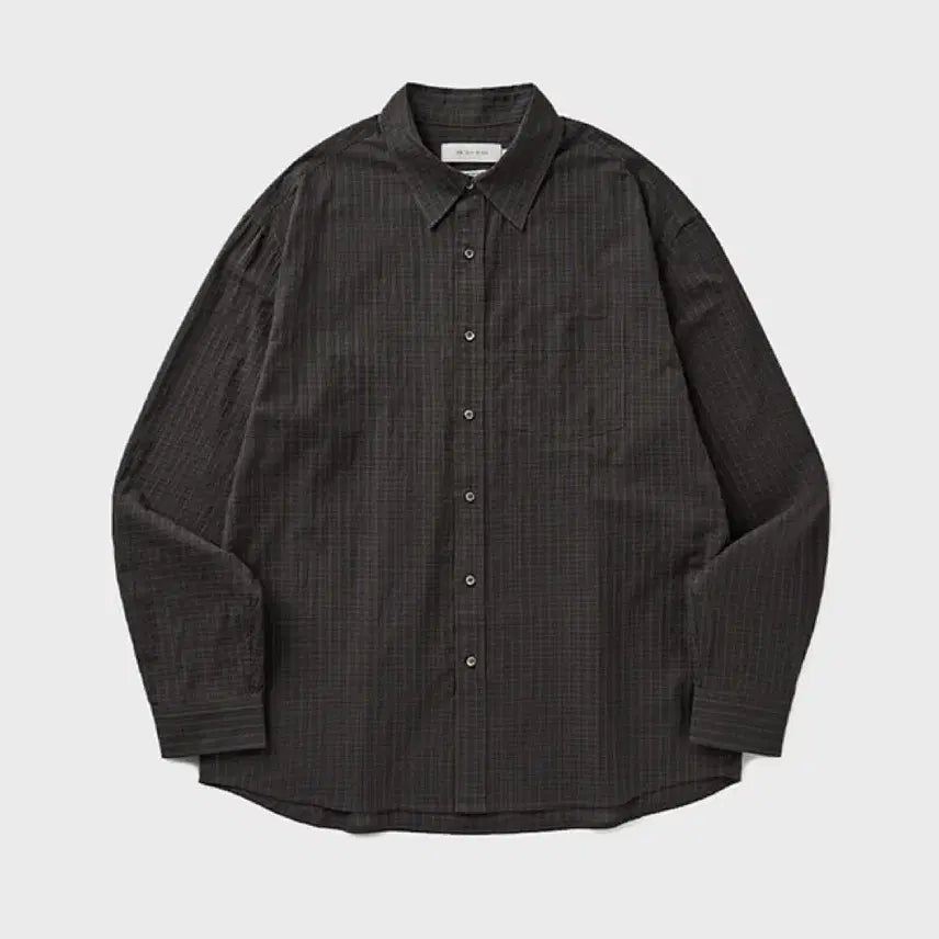 [BUNJANG] Union Blue Small Check Shirt Navy Brown XL / 유니온블루 [JAPANESE FABRIC] 엠보스드 스몰 체크 셔츠 네이비 브라운 XL