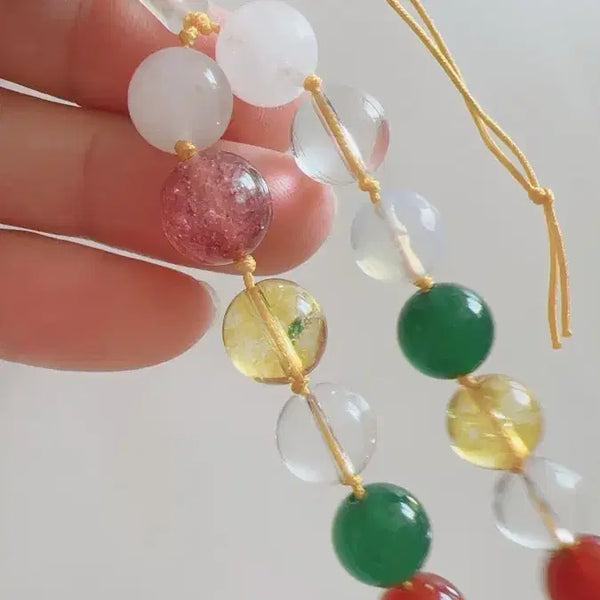 [BUNJANG] Multi-Color Gemstone Lucky Charm Keyring / 원석 복 원석. 오색이라 너무 좋아요. 키링