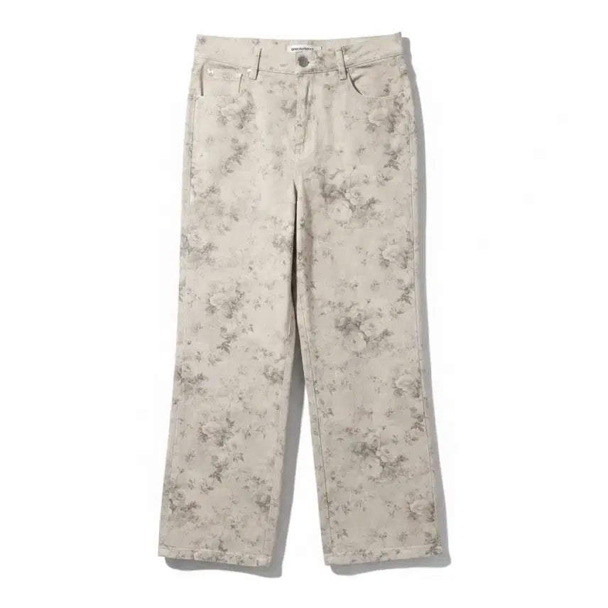 [BUNJANG] Augustmay Floral Pattern Denim Pants Beige / 여성M/ 어거스트메이 플로럴 패턴 데님 팬츠 베이지 빈티지킹