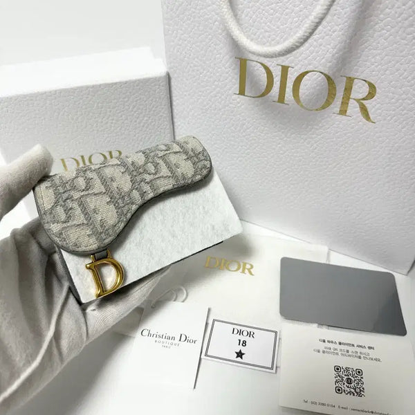 [BUNJANG] Dior Oblique Saddle Pocket Card Holder Grey / (정품)(새상품,풀구성)디올 오블리크 새들 포켓 카드지갑 그레이