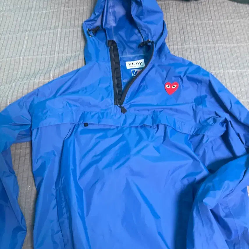 [BUNJANG] Comme des Garçons x K-Way Collab Anorak Windbreaker Blue / 꼼데가르송 k-way바람막이 아노락