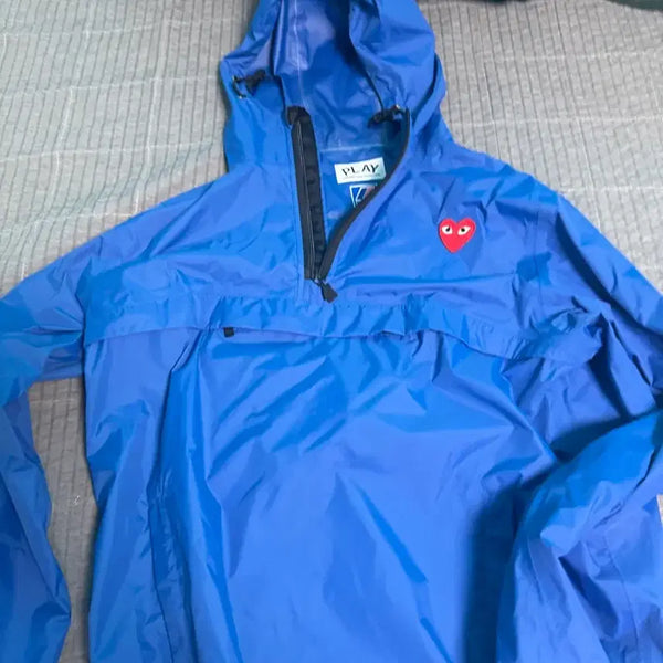 [BUNJANG] Comme des Garçons x K-Way Collab Anorak Windbreaker Blue / 꼼데가르송 k-way바람막이 아노락