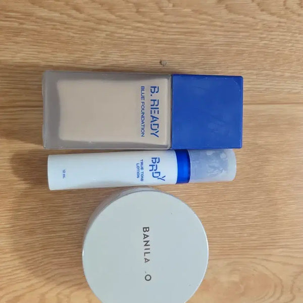 [BUNJANG] B.READY Blue Foundation + B.READY Truetone Lotion + Banila Co. Cushion Set / B.READY 블루 파운데이션 + B.READY 트루톤 로션 + 바닐라코 쿠션