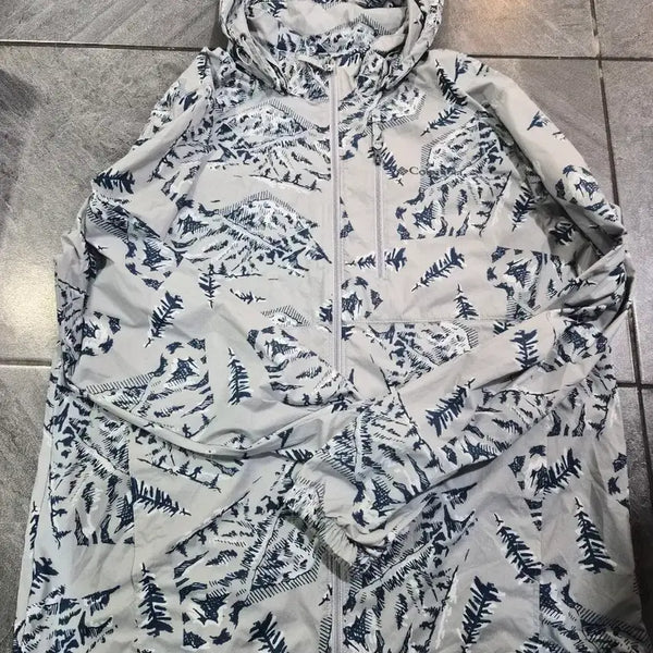 [BUNJANG] Columbia Pattern Hooded Windbreaker Jacket / 컬럼비아 바람막이 패턴 후드 자켓100