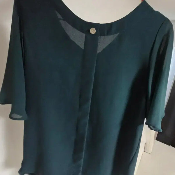 [BUNJANG] Green Chiffon Blouse / 그린 쉬폰 블라우스