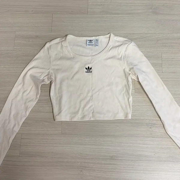 [BUNJANG] Adidas Long Sleeve Cropped T-Shirt White / 아디다스 긴팔 크롭티 화이트