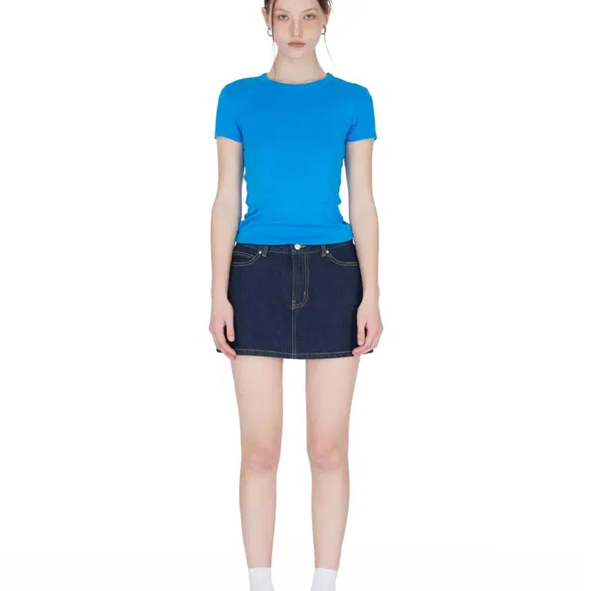 [BUNJANG] Sunburn Project Basic T-Shirt Marine Blue / 새상품) 썬번프로젝트 베이직 티셔츠 마린블루