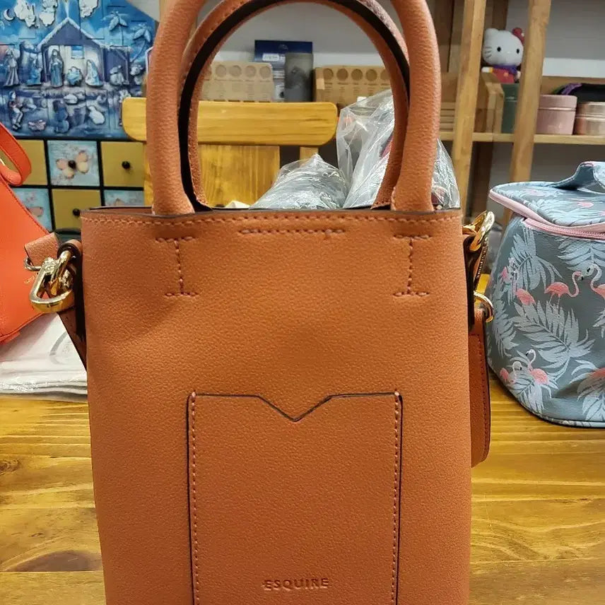 [BUNJANG] Esquire Leather Shoulder Bag Orange / 에스콰이어 숄더백 오렌지